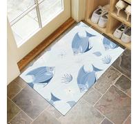 Pesce Angelo Cartoni Animati Zerbino Ingresso 50 X 80 Cm, Animali Marinitappeto Ingresso Interno Antiscivolo, Zerbino Interno Assorbente, Azzurro Morbido E Confortevole Tappetino Entrata Lavabile
