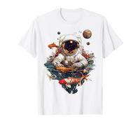 Pesce Astronauta Uomini Stampa Animale Astratta Opera D'arte Rana Maglietta