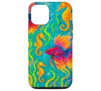 Pesce Betta colorato e cavallucci marini Ocean Art Custodia per iPhone 12/12 Pro