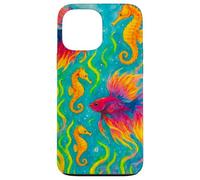 Pesce Betta colorato e cavallucci marini Ocean Art Custodia per iPhone 13 Pro Max