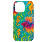 Pesce Betta colorato e cavallucci marini Ocean Art Custodia per iPhone 14 Pro Max