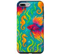 Pesce Betta colorato e cavallucci marini Ocean Art Custodia per iPhone 7 Plus/8 Plus