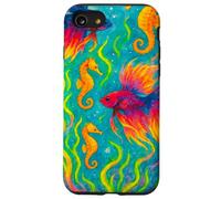 Pesce Betta colorato e cavallucci marini Ocean Art Custodia per iPhone SE (2020) / 7/8