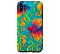 Pesce Betta colorato e cavallucci marini Ocean Art Custodia per iPhone XS Max