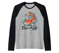 Pesce Che scorre con la Vita Maglia con Maniche Raglan
