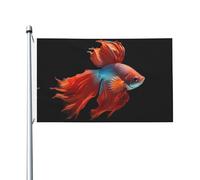 Pesce con un cuore triste Bandiera stampata su entrambi i lati (91,4 x 152,4 cm), grande bandiera da giardino, bandiera decorativa per esterni festivi