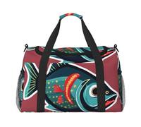 Pesce con una stampa di esche pieghevole Carry On Tote grande capacità mano borsa per il trasporto in aereo Weekend Getaway