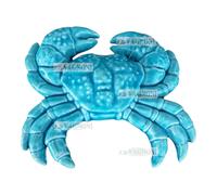 Pesce granchio in ceramica smaltata turchese da appendere appeso made in italy