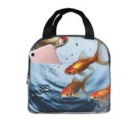 Pesce in acqua Borsa per il pranzo per le donne riutilizzabile Lunch Box isolato Cooler Lunchbox portatile Lunch Tote Bag per gli uomini Grande Capacità Contenitore per il pranzo per il lavoro Picnic