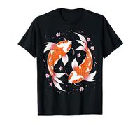 Pesce Koi Giapponese Koi Pesci Yin e Yang Maglietta