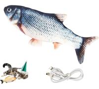 Pesce Meccanico per Cani da Piscina, Giocattolo Elettrico A Forma di Pesce Che Si Muove, Giocattoli Interattivi per Animali Domestici, Giocattolo di Peluche Ricaricabile per L'Esercizio del Gatto,A