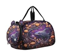 Pesce Mostro Di Halloween Borsa Sportiva da Nuoto e Palestra con Scomparto per Scarpe Borsa da Viaggio per Il Fine Settimana Borsone per Ragazzi