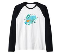 Pesce Mostro Marino in Bottiglia Maglia con Maniche Raglan