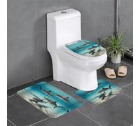 Pesce nel mare profondo tappeto decorativo peluche, protezione bagno set di 3, camera da letto cucina vasca casa, tappeto assorbente esterno,