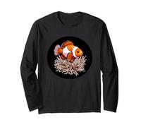 Pesce pagliaccio tropicale che nuota con costume da anemone Maglia a Manica