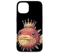 Pesce palla che indossa la corona per gli amanti del divertimento e del regno Custodia per iPhone 13