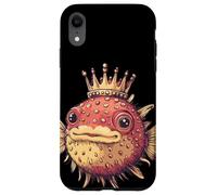Pesce palla che indossa la corona per gli amanti del divertimento e del regno Custodia per iPhone XR