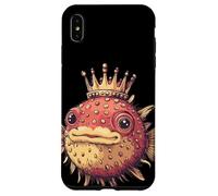 Pesce palla che indossa la corona per gli amanti del divertimento e del regno Custodia per iPhone XS Max