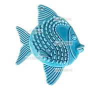 Pesce pesci palla in ceramica smaltata turchese da appendere appeso made italy