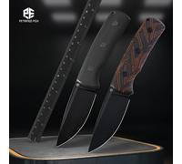 Pesce petrificato Beluga PFP01F N690 Coltelli a lama fissa Sicurezza Bushcrafter Foresta Coltello da sopravvivenza Fodero in pelle da campeggio Utensile manuale
