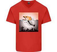 Pesce Pollution Climate Change Ambiente Uomo Scollo A V Cotone T-Shirt