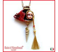Pesce Rosso Bambola Gioiello Art Deco Art Nouveau Collana Pendaglio Bigiotteria