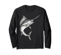 Pesce Spada d'Epoca Pesca Pescatore Pescatore Maglia a Manica