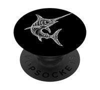 Pesce Spada Disegno Lineare Oceano PopSockets PopGrip Adesivo