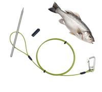 Pesce Stringer con moschettone - Morsetto per cavo in acciaio | Attrezzo per la pesca | Supporto per pesci per immersioni subacquee Chiusura sicura a clip | per pesca pesca pesca subacquea e pesca
