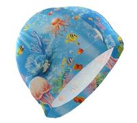 Pesce Tartaruga Cartoon Sea Animal tappi da bagno per le signore Capelli corti tappi impermeabili per il nuoto Protezione dei capelli e riduzione della resistenza gorras para nadar de mujer