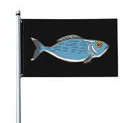 Pesce Verde Dipinto A Mano Bandiera Da Cortile Resistente Alle Intemperie Bandiere Da Giardino Durevole Bandiere Di Benvenuto Per Fattoria Esterni All'Aperto 90X150Cm