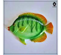 Pesce verde in ceramica tropicali finti decorazioni parete da interno esterno
