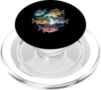 Pesce volante sotto la luna terrestre per gli amanti del pesce PopSockets PopGrip per MagSafe