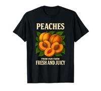 Pesche, Fresco e Succoso, Annata stile Frutta Pubblicità Maglietta