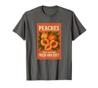 Pesche, Fresco e Succoso, Annata stile Frutta Pubblicità Maglietta