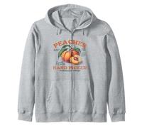 Pesche raccolte a mano frutta vintage retrò pesca grafica Felpa con Cappuccio