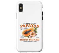 Pesche raccolte a mano tropicale retrò papaya grafica Custodia per iPhone X/XS