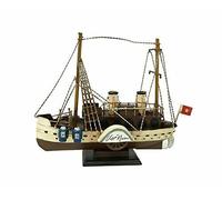PESCHERECCIO BARCA IN METALLO SOPRAMMOBILE MODELLINO IN MINIATURA 2 ALBERI