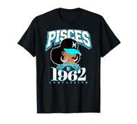 Pesci 1962 Astro Anno Melanato Regina Dea Afro Maglietta