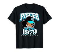 Pesci 1979 Astro Anno Melanato Regina Dea Afro Maglietta