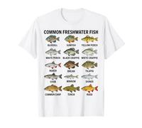 Pesci d'Acqua Dolce Comuni - Specie Popolari di fiumi e Laghi Maglietta