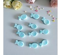 Pesci di sapone 50 pezzi blu - Bomboniere per Comunione, Battesimo e Cresima - Piccoli saponi decorativi a forma di pesce - Decorazione da tavolo e regalini per celebrazioni