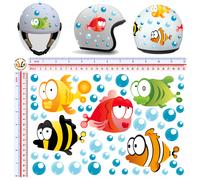 Pesci e bolle adesivi casco sticker helmet fish and bubble 5+50 pz.