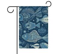 Pesci e conchiglie bandiere da giardino 30,5 x 45,7 cm bandiera esterna a doppia faccia bandiera estiva da giardino di benvenuto bandiere da giardino stagionali decorazioni per le vacanze