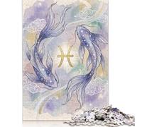 Pesci Koi Acquerello Puzzle 1000 Pezzi, Arte orientale moderna | Modello dell'acqua Zen, Arredamento giapponese, Tema Puzzle, Gioco, Arte asiatica minimalista, Puzzle Famiglia, 14+, 70x50cm.