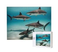 Pesci nel mare profondo Puzzle in legno 500 pezzi - puzzle orizzontale, tempo libero famiglia e sfida del cervello