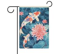 Pesci Nuoto Giardino Bandiera Casa Cortile Esterno Bandiera Stagionale Vacanze Juta Doppio Lato Bandiera 30x45,7 cm