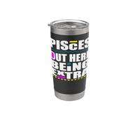 Pesci qui fuori essere extra divertente segno zodiacale compleanno divertimento Bicchiere termico in acciaio inox doppia parete