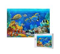 Pesci tropicali colorati e coralli nuotano nelle profondità dell'oceano. Arte,Puzzle in legno da 1000 pezzi per famiglie, puzzle per adulti e adolescenti