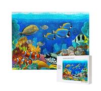 Pesci tropicali colorati e coralli nuotano nelle profondità dell'oceano. Arte,Puzzle in legno da 500 pezzi, gioco di famiglia, puzzle per adulti e adolescenti, decorazioni per la casa